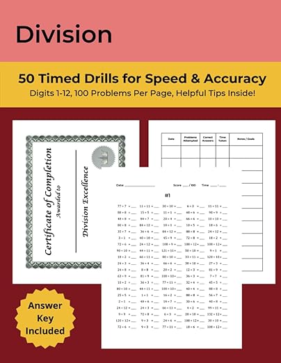 Division Timed Drills Workbook Cover